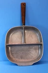 Vtg Nordicware Heavy Cast Aluminum Divided Frying Pan 10X10" Wood Handle Usa. Fixed Price $28.49.