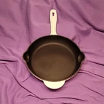 0705. Inspired Home Bel Fer White Enameled Cast Iron 10.25" Skillet Limited Ed.. Fixed Price $64.00.