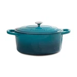 Crock-pot Dutch Oven 5 Qt. Round Cast Iron Nonstick Teal Ombre Self-basting Lid. Fixed Price $71.16.