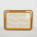 Temptations By Tara Floral Lace Yellow Small Serving Snack Tray KFI-XNG-905535. Fixed Price $13.45.