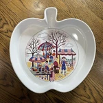 Revol Porcelaine Veritable Apple Shape Tart Pie Pan Dish Serving Plate White. Fixed Price $31.50.