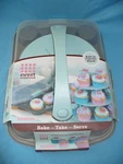 New Good Cook Bake Take & Serve Cupcake / Muffin Pan With Lid Turquoise Stand. Fixed Price $19.00.