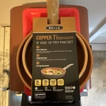 Bella Copper Titanium 8" & 10" Fry Pan Set Ceramic Non-stick Oven Safe. Fixed Price $17.99.