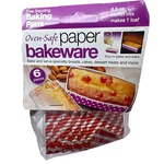 Welcome Home Brands 6PC Paper Baking Pans Red White Stripe Oven Safe Loaf. Fixed Price $17.28.