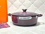 Creuset Risotto Pot 24CM 3.5QT Fig Purple Japonaise Cast Iron Shallow Nib. Fixed Price $379.05.