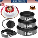 Set Of 3 Adjustable Cake Rings For Perfect Lay Tray Pan Kit Spring Loaded. Fixed Price $20.99.