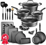 23PCS Nonstick Cookware Set Pots, Pans, Skillets, Bakeware Oven Safe Kitchen. Fixed Price $159.99.