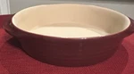 Pampered Chef Round Vintage Cranberry Fam Heritage New Traditions 8-1/4 X 2-1/4". Fixed Price $29.99.