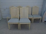Set 6 Dining Chairs Faux Bamboo Cane Wicker Regency Dixie Aloha Six Palm Beach. Fixed Price $550.00.