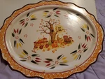 Temptations 18" X 14" Fall Autumn Harvest Halloween Serving Platter Tray Decor. Fixed Price $33.00.