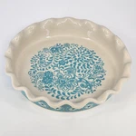 Pioneer Woman Flea Market Stoneware Pie Plate 10.5" Floral Design Ruffled Edge. Fixed Price $18.99.