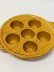 Vintage Emile Henry Escargot Quail Egg Mushroom Baking Dish Stoneware Caramel. Fixed Price $30.00.