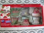 Wilton Christmas Cookie Cutter Set Pieces Metal 2308-3274 Santa Elf Hats Nos. Fixed Price $8.95.