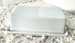 Collectors Mainstays Glazed White Stoneware Butter Dish With Lid Home Kitchen.... Fixed Price $26.25.