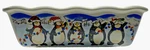 Michaels Christmas Penguin Ceramic Loaf Pan Baking Dish 11" Holiday Lights New. Fixed Price $14.14.