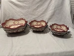 Temptations Cranberry Ovenware Old World 6 Piece Casserole Set W/ Wire Racks. Fixed Price $50.00.