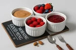 8OZ Ramekins, Rome Pillar Souffle Dish Oven Safe, Cups Set Of 6(PEARL White). Fixed Price $14.99.