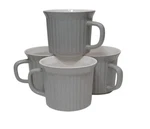 Corningware 20 Oz Truffle Gray Meal Mug With No Lid, Set Of 4. Fixed Price $64.99.