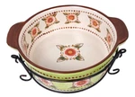 Temptations Sedona 3 Pc Set Green 2 Qt Round Casserole Dish Basket & Trivet. Fixed Price $40.00.