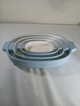 Htf Kitchenaid Azure Blue Nesting Ceramic Casserole Dishes Set Of 4. Fixed Price $69.99.