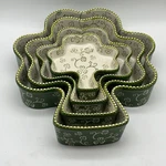 Temptations By Tara Shamrock Green Floral Lace 4-PC Nesting Ovenware Baking Set. Fixed Price $89.95.