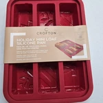 Crofton Holiday Mini Loaf Silicone Bread Cake Pans 6 Baking Molds Holly Presents. Fixed Price $9.26.