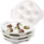 Okllen 4 Pack Ceramic Escargot Plates With Holes Handles, 6.5 Inch Seaf.... Fixed Price $30.12.