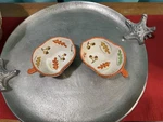 Set Of 2 - Temptations By Tara Old World 8 Oz Bowls Autumn Fall Leaves Acorns. Fixed Price $24.00.