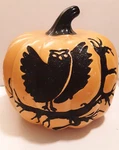 Ceramic Pumpkin With Glitter Owl Design By Martha Stewart (no Box) Used. Fixed Price $25.00.