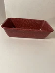 David Burke Gourmet Pro 9"NON-STICK Loaf Pan Baking Heavyweight Red Splatter. Fixed Price $15.00.