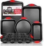 Non-stick 6-PIECE Baking Pan Set, Bpa-free Carbon Steel Bakeware With Silico. Fixed Price $64.99.
