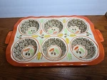Temptations By Tara Old World Autumn 6 Lg Muffin Cupcake Dish & Rack New. Fixed Price $22.00.
