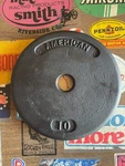 1- Single Vintage American 10LB Standard Plate- Gym Fitness Weights. Fixed Price $32.00.