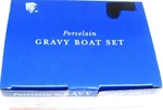 Harold Import Co, Porcelain Gravy Boat Set. Nib.. Fixed Price $18.99.