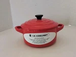 Le Creuset Small 8OZ (10CM) Mini Round Cocotte With Lid Carmin Orange- New. Fixed Price $54.95.