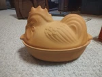 Rooster Hen 858-33 Schlemmertopf Scheurich Keramik W Germany Clay Baking Dish. Fixed Price $39.99.