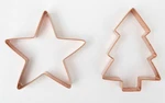 2 Vintage Williams Sonoma Copper Cookie Cutters Star & Tree Heavy Quality Decor. Fixed Price $19.99.