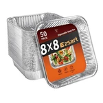 Ezsart Aluminum Pans 8X8-50 Pack Disposable Without Lids, Silver. Fixed Price $31.96.