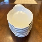 Hic Harold Import Co. Oval Au Gratin Baking Dish Set Of 6, Fine White Porcelain. Fixed Price $55.00.