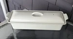 Vtg Le Creuset #32 White Enamel Cast Iron Loaf Pan Pate Terrine W/ Lid France. Fixed Price $129.00.