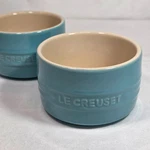 Le Creuset Of 2 Turquoise 7 Oz Ramekins Baking Sweet Savory Condiments Nib. Fixed Price $34.50.