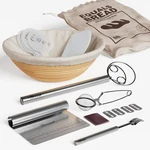 10 Inch Bread Proofing Basket Set With Stainless Steel Accessories, Equals Br.... Fixed Price $66.26.