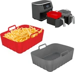 Silicone Liners Rectangle 2 Pcs For Air Fryer Dual Basket 8 To 10 Qt, Food-grade. Fixed Price $14.12.
