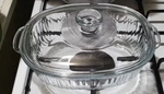 Clear Glass Oval Casserole Dish With Lid 54.17OZ 9.52IN Oven Microwave Safe. Fixed Price $36.09.