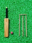 1/12 Dolls House Miniature Handmade Full Cricket Set Bat Wickets Stumps Ball Lgw. Fixed Price $24.17.