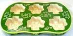New, Temptations By Tara Green Shamrock Floral Lace Muffin Bread Baking Dish. Fixed Price $23.19.