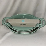 Martha Stewart Stoneware 2 Piece Baker Set. Teal. Dishwasher/micro/oven Safe.. Fixed Price $39.99.