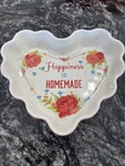 Pioneer Woman Heart-shaped Pie Plate Pink Floral Ceramic Stoneware Baking Dish. Fixed Price $29.25.