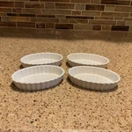 Set Of Mini Stoneware Fluted Tart Flan Baking Dishes White 4.75X2.75. Fixed Price $21.21.