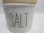 Mud Pie White Bistro Salt Cellar Set, Celler 4" Diameter No Spoon Euc. Fixed Price $6.94.